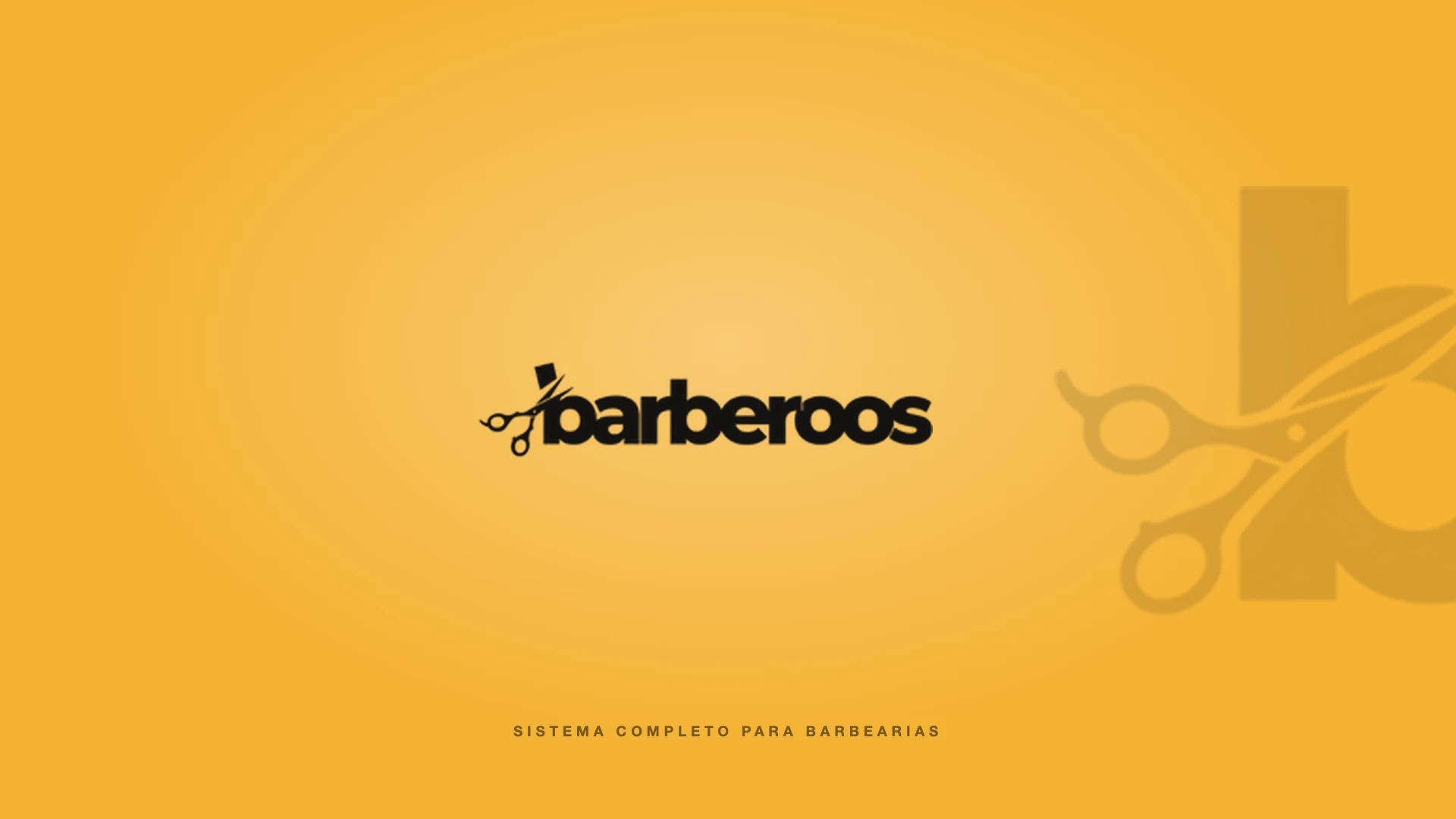 Identidade da Barberoos sobre o amarelo da marca